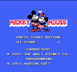 Mickey Mouse (Japan) Title Screen